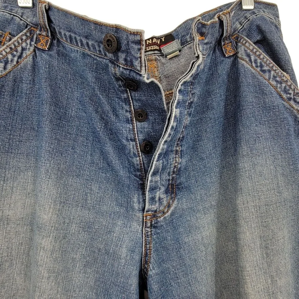 Old Navy Mens Relaxed Fit Button Fly Carpenter Jeans 36x31 Vintage